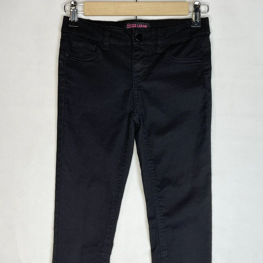Girls Black Skinny Design Lab Chino Pants Size 8